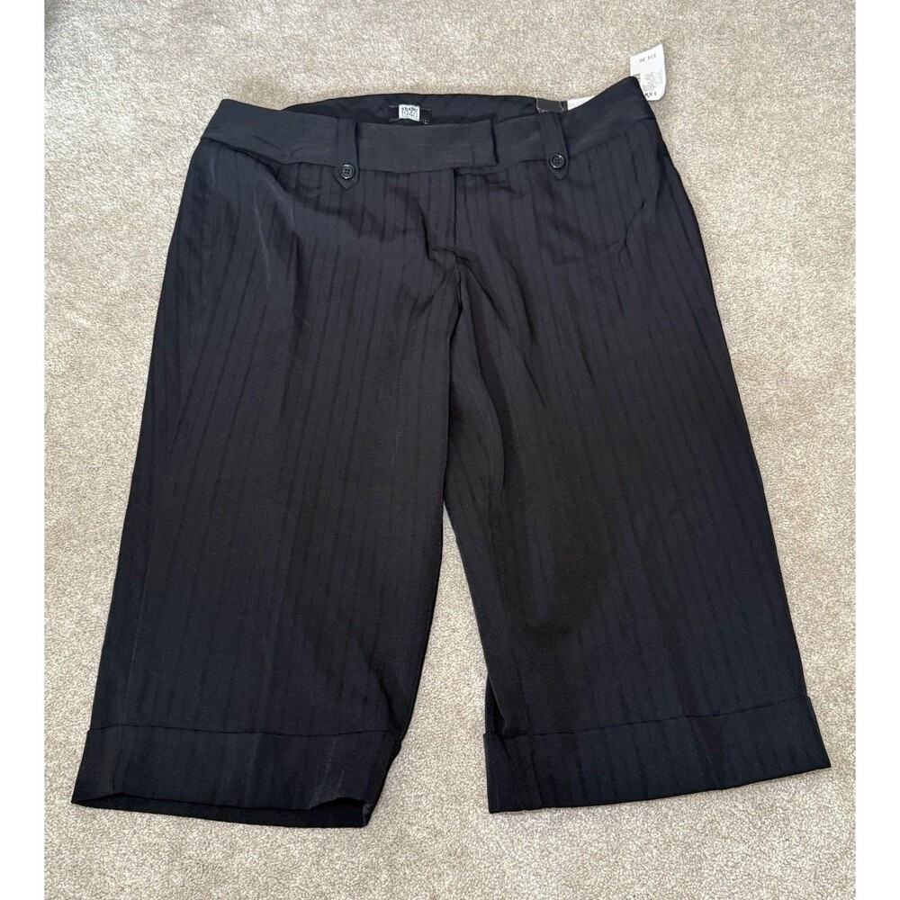 Studio 1940 Crop Trousers cuff Women's size 18W Striped Black Wide Leg NWT